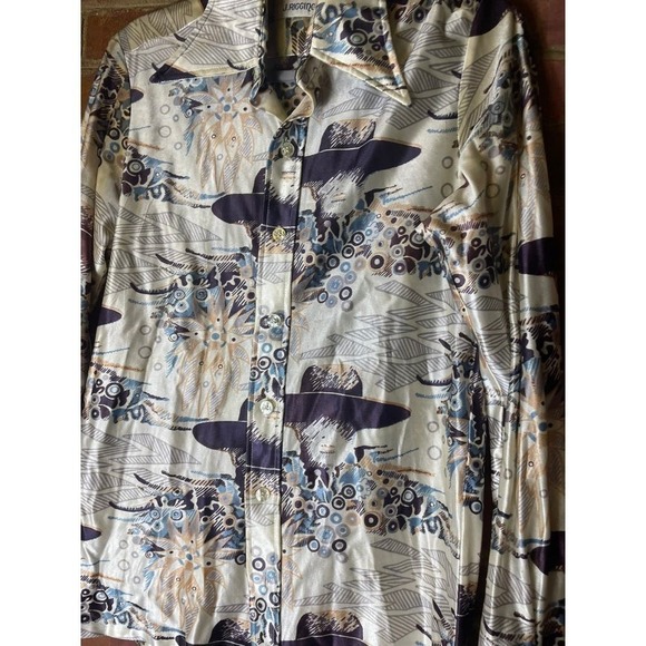 Vintage J. Riggings Silky 70s Button Down Shirt - Picture 2 of 5